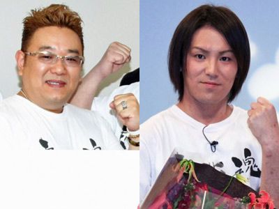 復興への願いをつづった伊達みきお（サンドウィッチマン）と狩野英孝