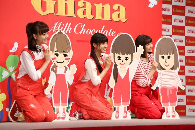 広瀬すず、土屋太鳳 、松井愛莉がお互いの似顔絵を描くと…ロッテ・ガーナ新CM発表会（50枚目）