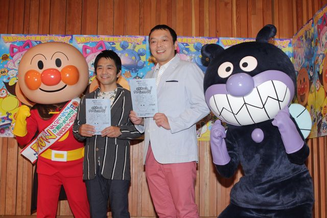 加藤晴彦を気遣う中川家の礼二『それいけ！アンパンマン　おもちゃの星のナンダとルンダ』アフレコギャラリー：フォトギャラリー