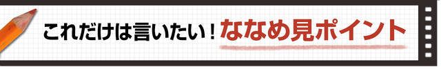 これだけは言いたい！ななめ見ポイント