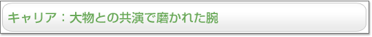 キャリア：大物との共演で磨かれた腕