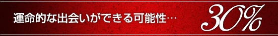 運命的な出会いができる可能性……30％