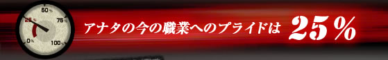 アナタの今の職業へのプライドは25％