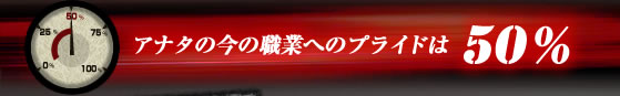 アナタの今の職業へのプライドは50％