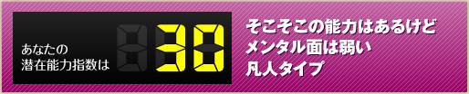 そこそこの能力はあるけどメンタル面は弱い凡人タイプ