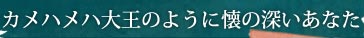 カメハメハ大王のように懐の深いあなた