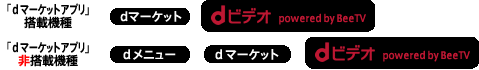 「ｄマーケットアプリ」搭載機種⇒ｄマーケット＞ ｄビデオ powered by ＢｅｅＴＶ / 「ｄマーケットアプリ」非搭載機種⇒ｄメニュー＞ｄマーケット＞ ｄビデオ powered by ＢｅｅＴＶ