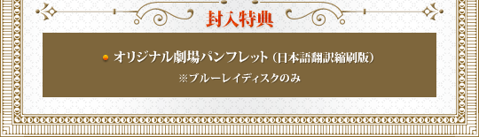 封入特典　オリジナル劇場パンフレット（日本語翻訳縮刷版）※ブルーレイディスクのみ